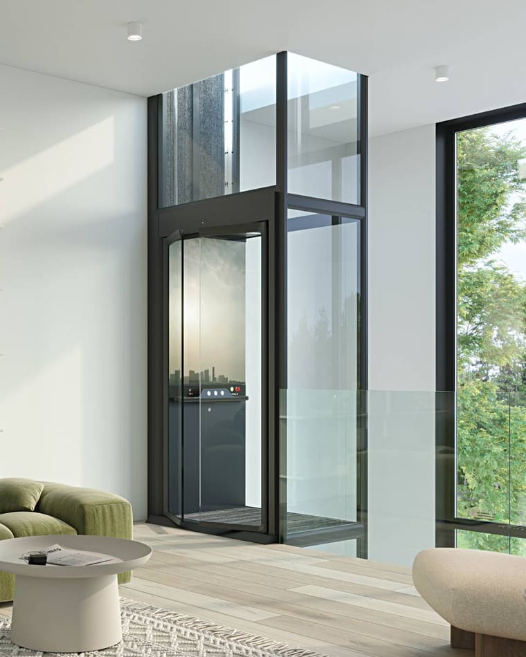 Aritco HomeLift Compact en un salón luminoso